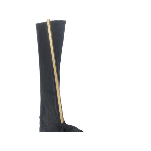 Turquoise Haven Faded Black Womens M Wide Leg Flare Stretch Wide Waistband Retro - Picture 7 of 8